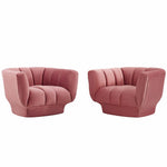 Modway Entertain Vertical Channel Tufted Performance Velvet Armchair Set of 2
