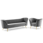 Modway Opportunity Performance Velvet Sofa and Armchair Set