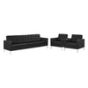 Modway Loft 3 Piece Tufted Upholstered Faux Leather Set