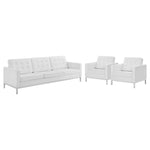 Modway Loft 3 Piece Tufted Upholstered Faux Leather Set