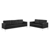 Modway Loft Tufted Upholstered Faux Leather Sofa and Loveseat Set