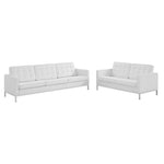 Modway Loft Tufted Upholstered Faux Leather Sofa and Loveseat Set