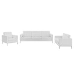Modway Loft Tufted Upholstered Faux Leather 3 Piece Set