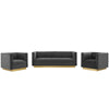 Modway Sanguine 3 Piece Vertical Channel Tufted Upholstered Performance Velvet Set
