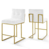 Modway Privy Gold Stainless Steel Upholstered Fabric Counter Stool Set of 2