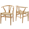 Modway EEI-4164-NAT Amish Wood Dining Armchair Set of 2