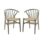 Modway Flourish Spindle Wood Dining Side Chair Set of 2