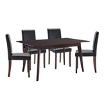 Modway Prosper 5 Piece Faux Leather Dining Set