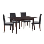 Modway Prosper 5 Piece Faux Leather Dining Set