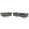 Modway Idyll Tufted Upholstered Leather 3 Piece Set