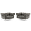 Modway Idyll Tufted Upholstered Leather Armchair Set of 2