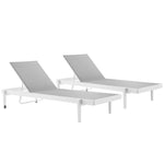 Modway Charleston Outdoor Patio Aluminum Chaise Lounge Chair Set of 2