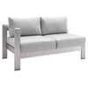 Modway Shore Sunbrella Fabric Aluminum Outdoor Patio Left-Arm Loveseat