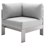 Modway Shore Sunbrella Fabric Aluminum Outdoor Patio Corner Sofa