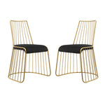 Modway Rivulet Gold Stainless Steel Performance Velvet Dining Chair Set of 2