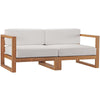 Modway Upland Outdoor Patio Teak Wood 2-Piece Sectional Sofa Loveseat