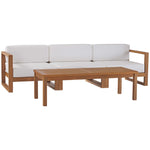 Modway Upland Outdoor Patio Teak Wood 4-Piece Furniture Set