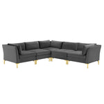 Modway Ardent 5-Piece Performance Velvet Sectional Sofa