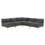 Modway Ardent 5-Piece Performance Velvet Sectional Sofa