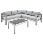 Modway EEI-4314 Shore Sunbrella Fabric 4 Piece Sectional Sofa Set