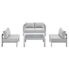 Modway EEI-4315 Sunbrella Fabric Outdoor Patio Aluminum 4 Piece Set