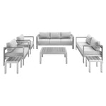 Modway EEI-4322 Shore Sunbrella Outdoor Patio Aluminum 7 Piece Set