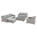 Modway Conway Sunbrella Outdoor Patio Wicker Rattan 5-Piece Furniture Set