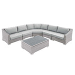 Modway Conway Sunbrella Outdoor Patio Wicker Rattan 6-Piece Sectional Sofa Set