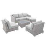 Modway Conway Sunbrella Outdoor Patio Wicker Rattan 5-Piece Furniture Set