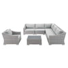 Modway Conway Sunbrella Outdoor Patio Wicker Rattan 7-Piece Sectional Sofa Set