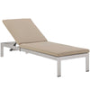 Modway Shore Outdoor Patio Aluminum Chaise with Cushions