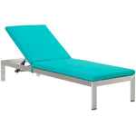 Modway Shore Outdoor Patio Aluminum Chaise with Cushions