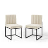 Modway Carriage Dining Chair Upholstered Fabric Set of 2