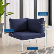 Modway EEI-4537 Harmony Sunbrella Basket Outdoor Aluminum Corner Chair