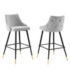 Modway Adorn Performance Velvet Bar Stool Set of 2