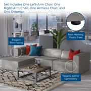Modway EEI-4790 Mingle Vegan Leather Sofa and Ottoman Set