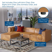 Modway EEI-4790 Mingle Vegan Leather Sofa and Ottoman Set