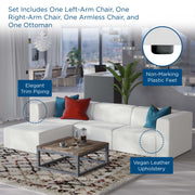 Modway EEI-4790 Mingle Vegan Leather Sofa and Ottoman Set