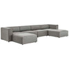 Modway EEI-4794 Mingle Vegan Leather 4-Piece Sofa and 2 Ottomans Set