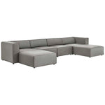 Modway EEI-4794 Mingle Vegan Leather 4-Piece Sofa and 2 Ottomans Set