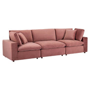 Modway EEI-4817 Commix Down Filled Overstuffed Velvet 3-Seater Sofa