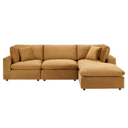 Modway EEI-4818 Commix Down Filled Overstuffed Velvet 4-Piece Sectional Sofa