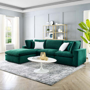 Modway EEI-4818 Commix Down Filled Overstuffed Velvet 4-Piece Sectional Sofa