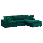 Modway EEI-4818 Commix Down Filled Overstuffed Velvet 4-Piece Sectional Sofa