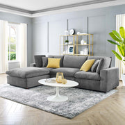 Modway EEI-4818 Commix Down Filled Overstuffed Velvet 4-Piece Sectional Sofa