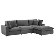 Modway EEI-4818 Commix Down Filled Overstuffed Velvet 4-Piece Sectional Sofa