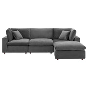 Modway EEI-4818 Commix Down Filled Overstuffed Velvet 4-Piece Sectional Sofa