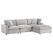 Modway EEI-4818 Commix Down Filled Overstuffed Velvet 4-Piece Sectional Sofa