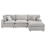 Modway EEI-4818 Commix Down Filled Overstuffed Velvet 4-Piece Sectional Sofa