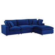Modway EEI-4818 Commix Down Filled Overstuffed Velvet 4-Piece Sectional Sofa